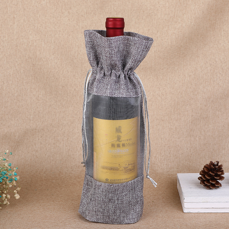 Jute Bag Packaging - 1 pz imitazione juta bottiglia di
