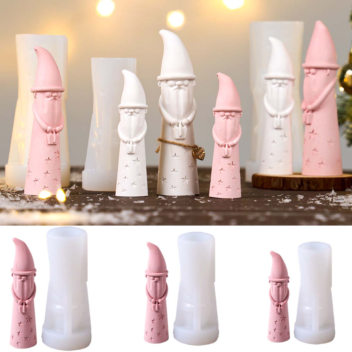 Xmas Candle Making - Stampo in Silicone per Ornamenti Natalizi,