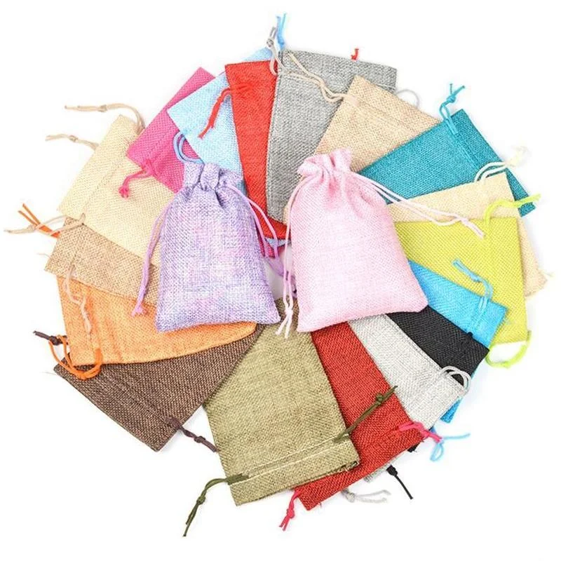 Jute Bag Packaging - 50 pz/lotto Sacchetti Regalo in Juta