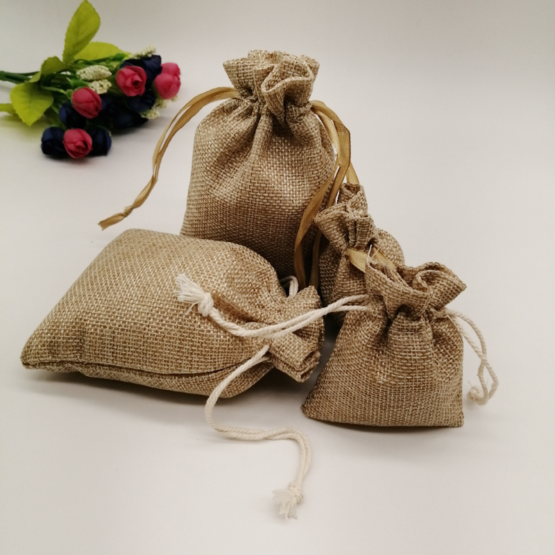 5pcs Tessuto Sacchi di Iuta Re - Jute Bag Packaging recensione e prezzo