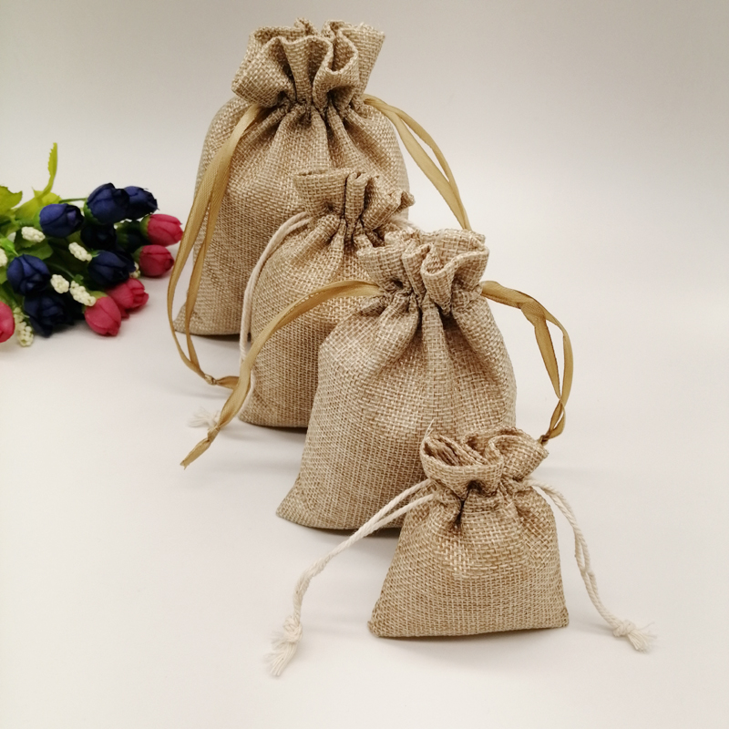 5pcs Tessuto Sacchi di Iuta Re - Jute Bag Packaging recensione e prezzo