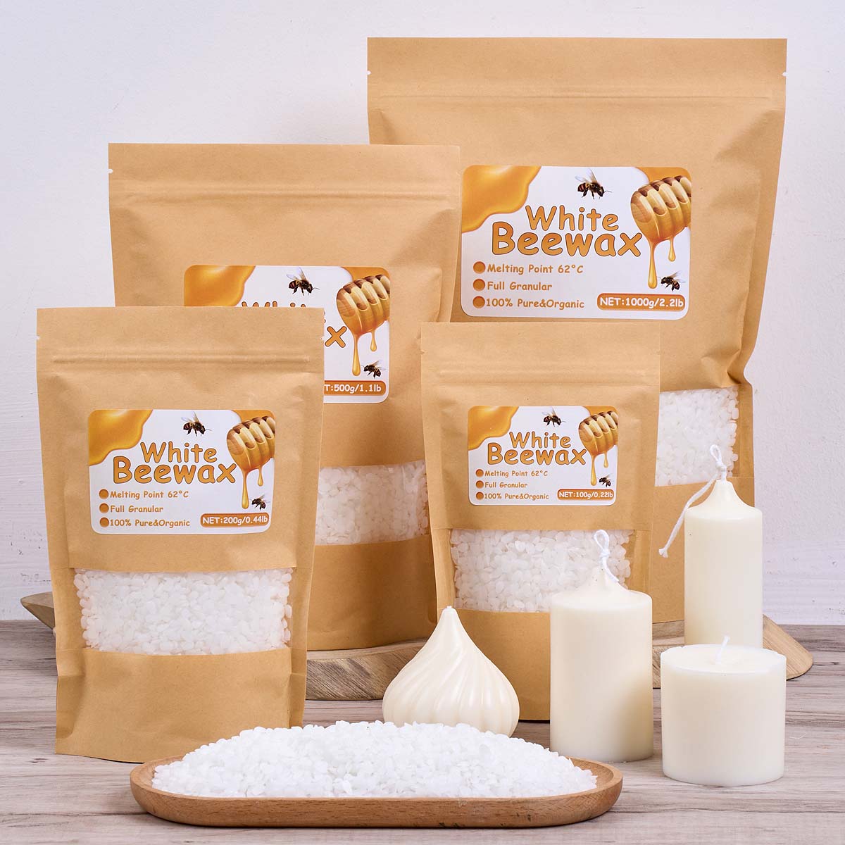 1000g Cera d'api bianca Candel - Candle Making Kit For Beginners recensione e prezzo