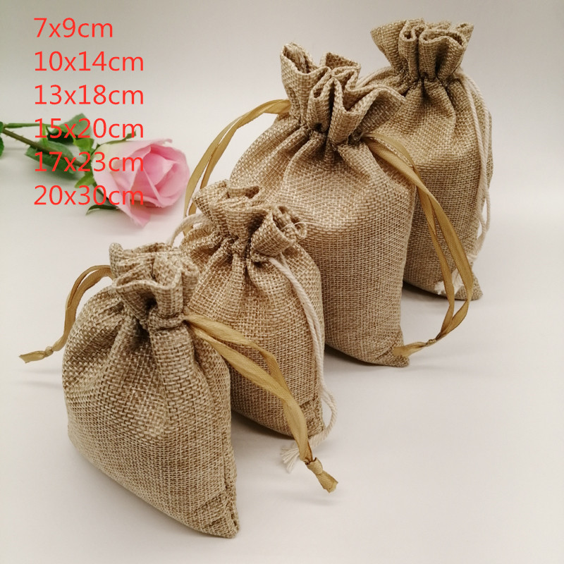 10-1000 pz/lotto di Iuta Sacch - Jute Bag Packaging recensione e prezzo